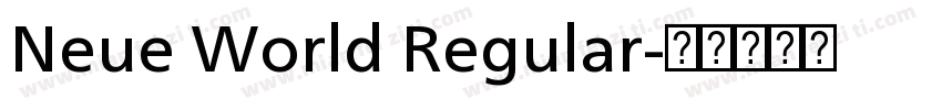 Neue World Regular字体转换